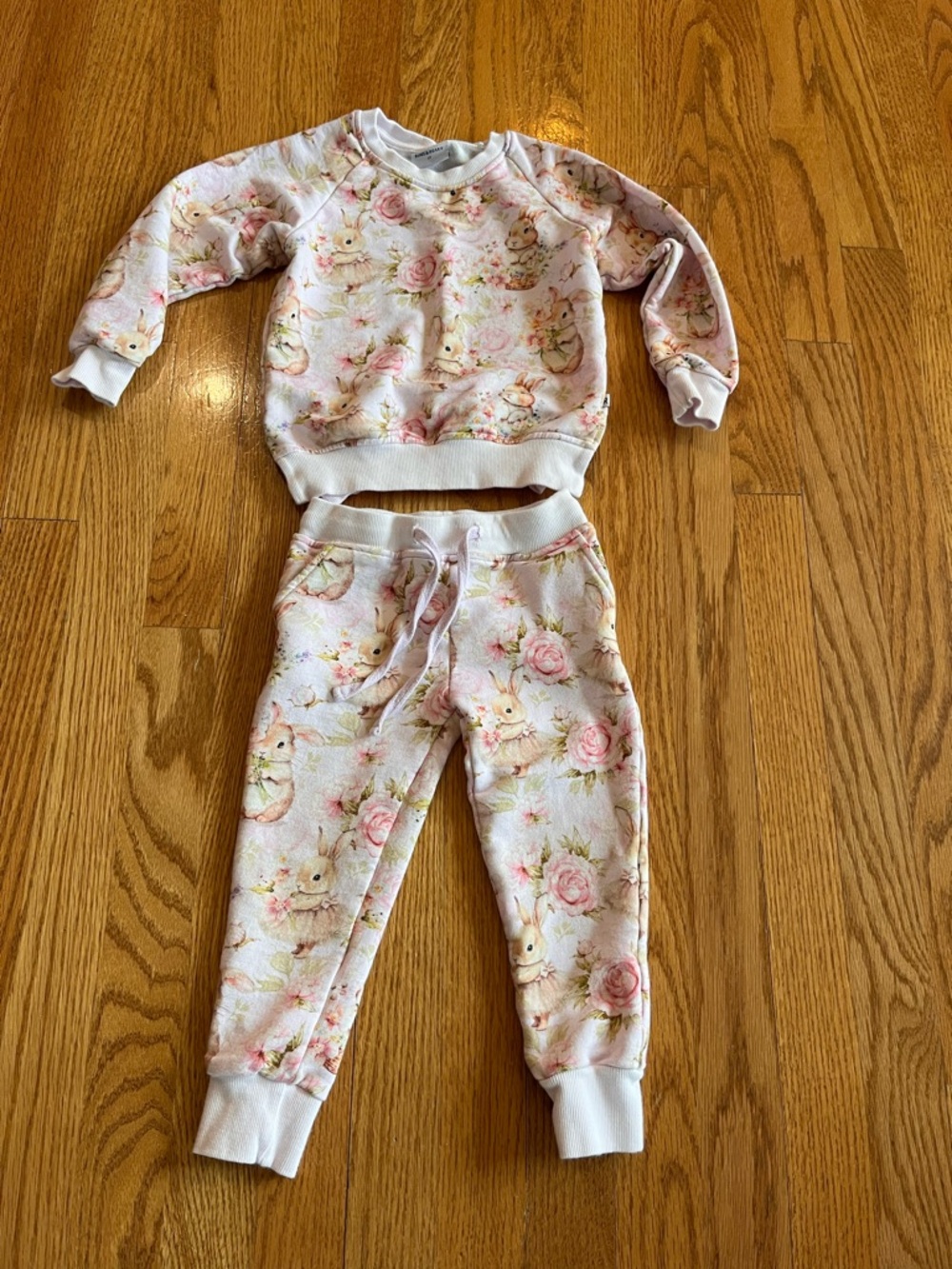 Bums & Roses “Somebunny Special” 2-piece Jogger Set Size 2T